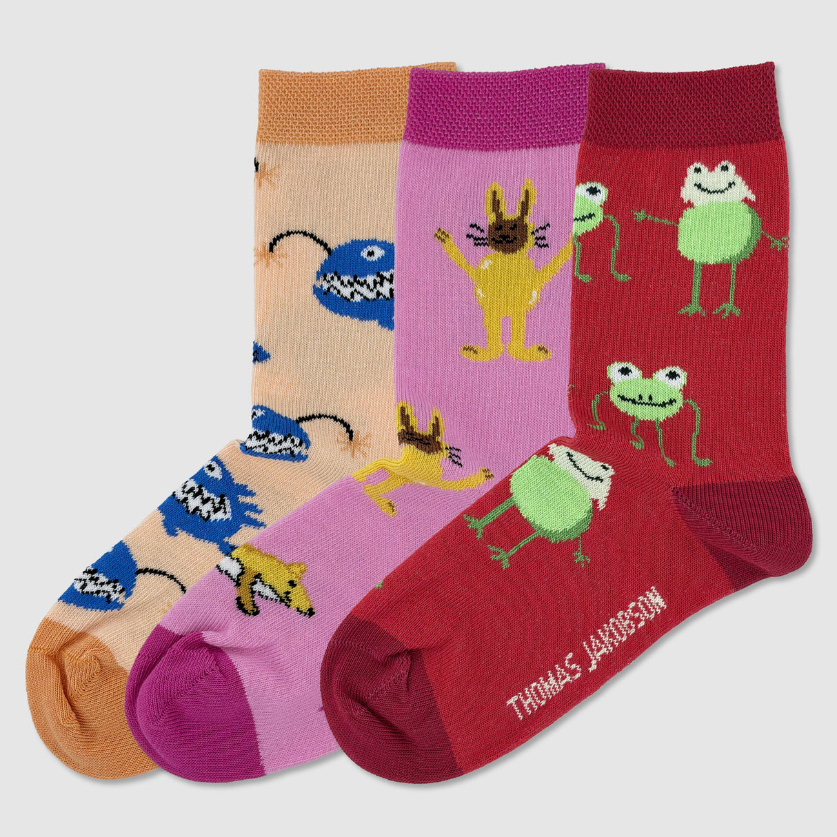 Kindersocken 3er Set – Hoppel, Frösche & Anglerfisch