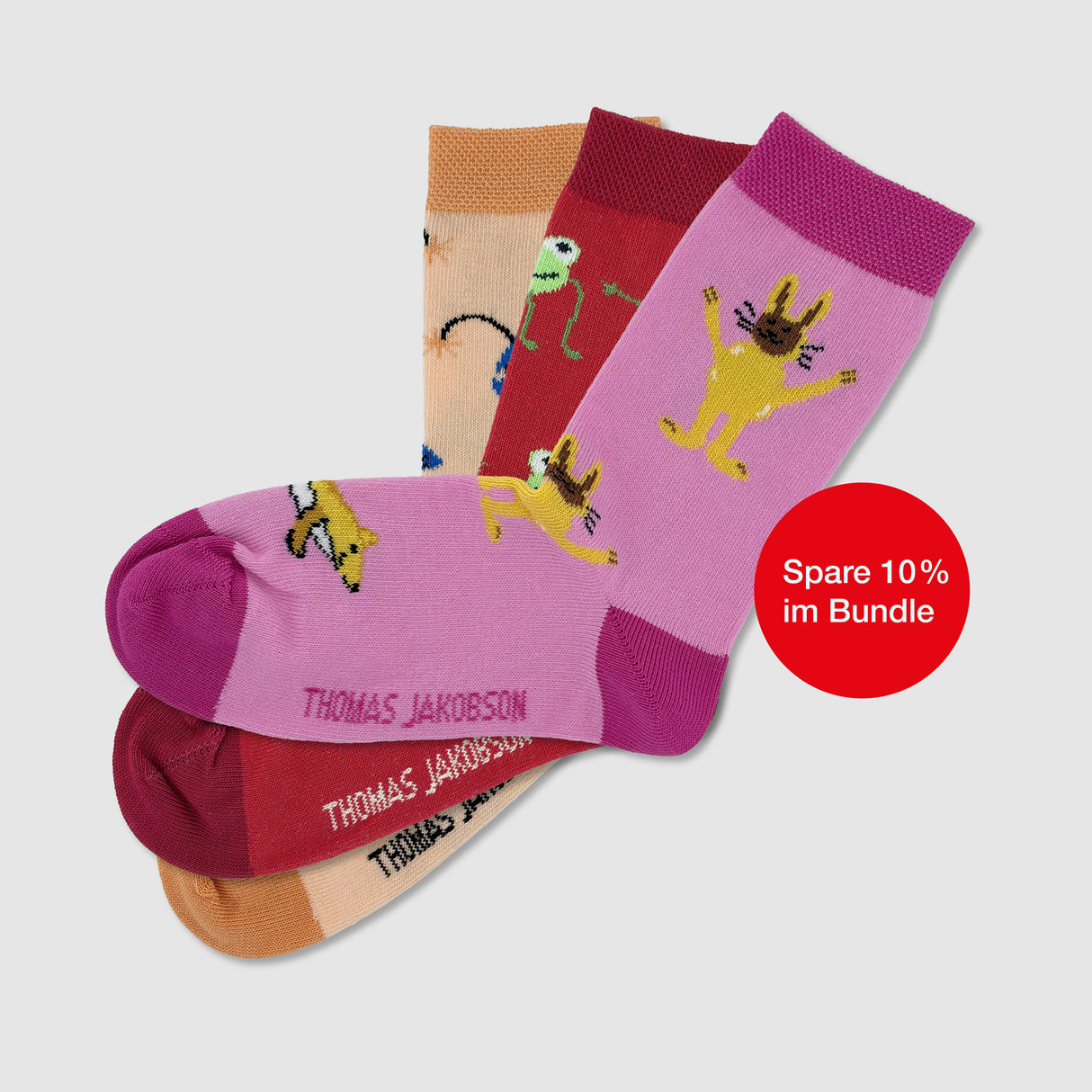 Kindersocken 3er Set – Hoppel, Frösche & Anglerfisch