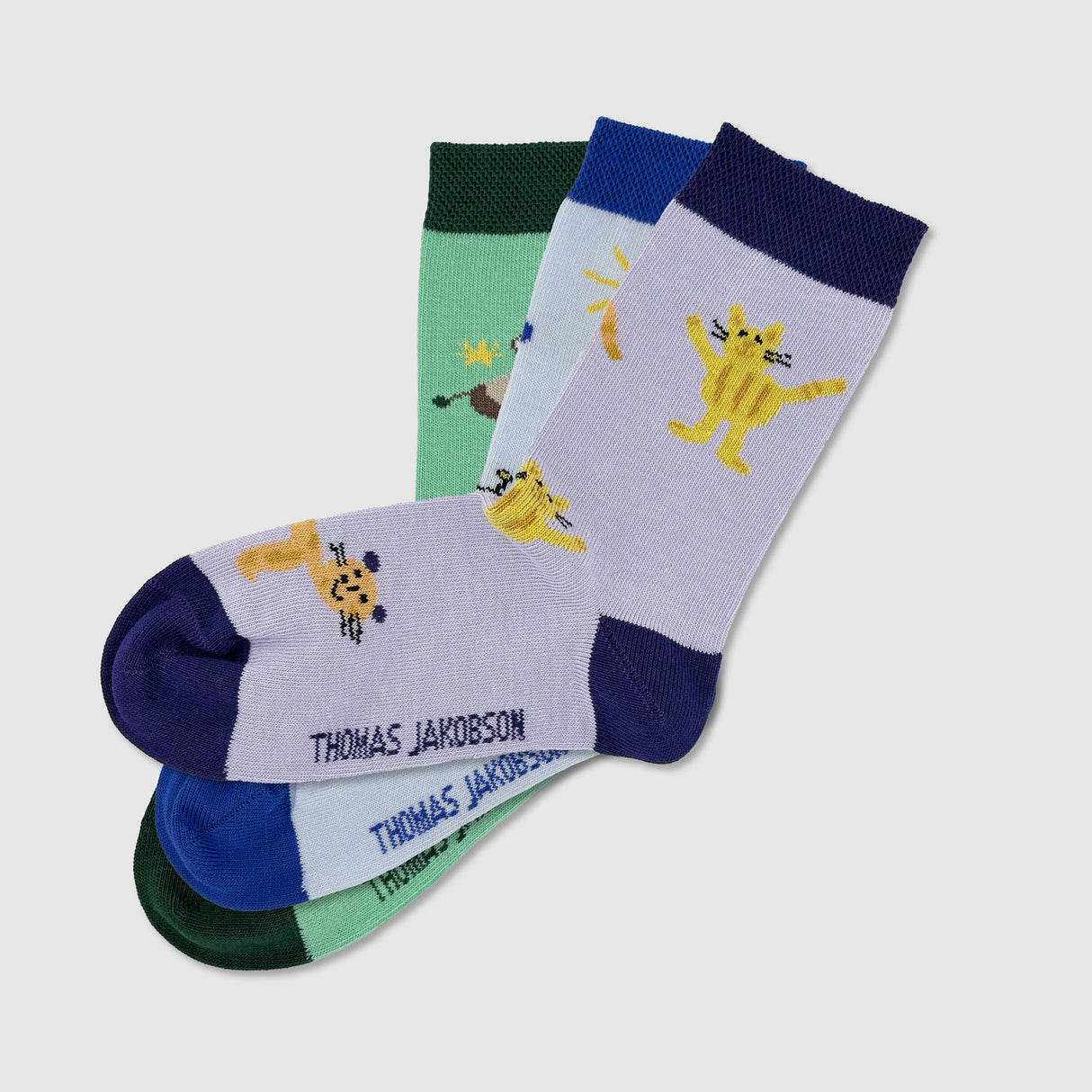 Kindersocken 3er Set – Kühe, Frühling & Raubtiere