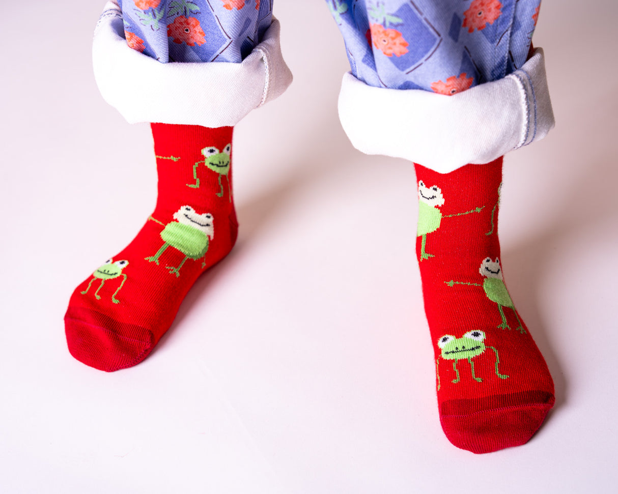Kindersocken 3er Set – Hoppel, Frösche & Anglerfisch