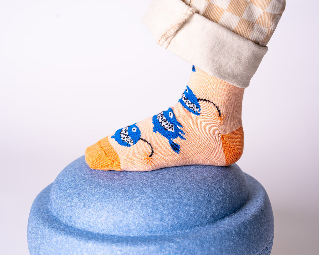 Kindersocken 3er Set – Hoppel, Frösche & Anglerfisch